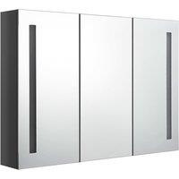 vidaXL LED Bathroom Mirror Cabinet 89x14x62 cm Shining Grey, Grey