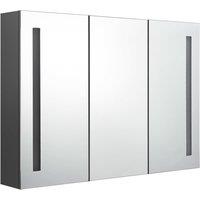 vidaXL LED Bathroom Mirror Cabinet 89x14x62 cm Grey, Grey