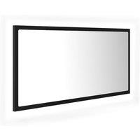 vidaXL LED Bathroom Mirror Black 90x8.5x37 cm Acrylic, Black