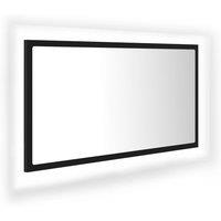 vidaXL LED Bathroom Mirror Black 80x8.5x37 cm Acrylic, Black