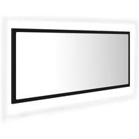 vidaXL LED Bathroom Mirror Black 100x8.5x37 cm Acrylic, Black