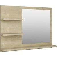 Vidaxl Bathroom Mirror Sonoma Oak 60X10.5X45 Cm Engineered Wood, Brown