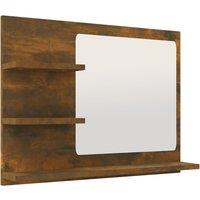 Vidaxl Bathroom Mirror Smoked Oak 60X10.5X45 Cm Engineered Wood, Brown