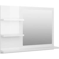 Vidaxl Bathroom Mirror High Gloss White 60X10.5X45 Cm Engineered Wood, White