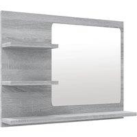 Vidaxl Bathroom Mirror Grey Sonoma 60X10.5X45 Cm Engineered Wood, Grey