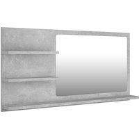 Vidaxl Bathroom Mirror Concrete Grey 90X10.5X45 Cm Engineered Wood, Grey