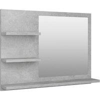 Vidaxl Bathroom Mirror Concrete Grey 60X10.5X45 Cm Engineered Wood, Grey