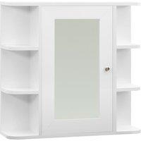 Vidaxl Bathroom Mirror Cabinet White 66X17X63 Cm Mdf, White