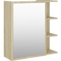 Vidaxl Bathroom Mirror Cabinet Sonoma Oak 62.5X20.5X64 Cm Engineered Wood, Brown