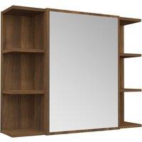 Vidaxl Bathroom Mirror Cabinet Brown Oak 80X20.5X64 Cm Engineered Wood, Brown