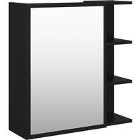 Vidaxl Bathroom Mirror Cabinet Black 62.5X20.5X64 Cm Engineered Wood, Black