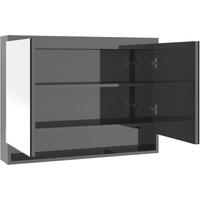 vidaXL Bathroom Mirror Cabinet 80x15x60 cm MDF Shining Grey, Grey