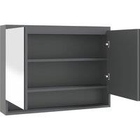 vidaXL Bathroom Mirror Cabinet 80x15x60 cm MDF Grey, Grey