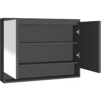 vidaXL Bathroom Mirror Cabinet 80x15x60 cm MDF Anthracite
