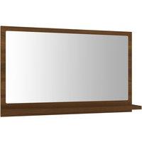 Vidaxl Bathroom Mirror Brown Oak 60X10.5X37 Cm Engineered Wood, Brown