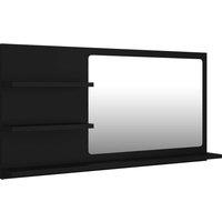 Vidaxl Bathroom Mirror Black 90X10.5X45 Cm Engineered Wood, Black