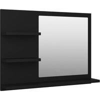 Vidaxl Bathroom Mirror Black 60X10.5X45 Cm Engineered Wood, Black