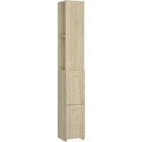 Vidaxl Bathroom Cabinet Sonoma Oak 25X25X170 Cm Engineered Wood, Brown