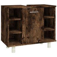 Vidaxl Bathroom Cabinet Smoked Oak 60X32X53.5 Cm Engineered Wood, Brown