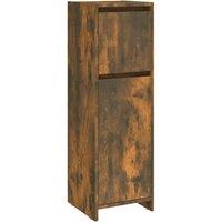 Vidaxl Bathroom Cabinet Smoked Oak 30X30X95 Cm Engineered Wood, Brown