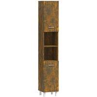 Vidaxl Bathroom Cabinet Smoked Oak 30X30X179 Cm Engineered Wood, Brown