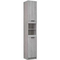 Vidaxl Bathroom Cabinet Grey Sonoma 32X34X188.5 Cm Engineered Wood, Grey