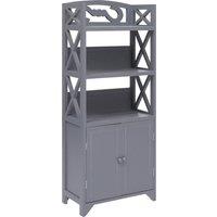Vidaxl Bathroom Cabinet Grey 46X24X116 Cm Paulownia Wood, Grey