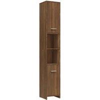 Vidaxl Bathroom Cabinet Brown Oak 30X30X183.5 Cm Engineered Wood, Brown