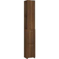 Vidaxl Bathroom Cabinet Brown Oak 25X25X170 Cm Engineered Wood, Brown