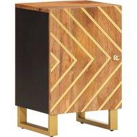 Vidaxl Bathroom Cabinet Brown And Black 38X33.5X58 Cm Solid Wood Mango, Brown