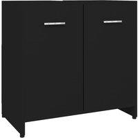 Vidaxl Bathroom Cabinet Black 60X33X61 Cm Engineered Wood, Black