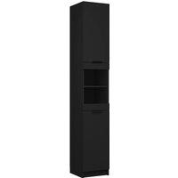 Vidaxl Bathroom Cabinet Black 32X34X188.5 Cm Engineered Wood, Black