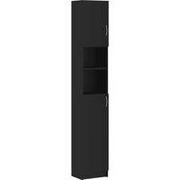 Vidaxl Bathroom Cabinet Black 32X25.5X190 Cm Engineered Wood, Black