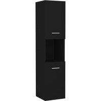 Vidaxl Bathroom Cabinet Black 30X30X130 Cm Engineered Wood, Black
