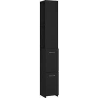 Vidaxl Bathroom Cabinet Black 25X25X170 Cm Engineered Wood, Black