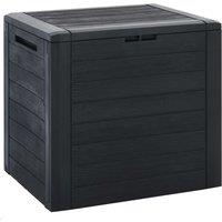 vidaXL Garden Storage Box Anthracite 58.5x46x55 cm Polypropylene, Grey