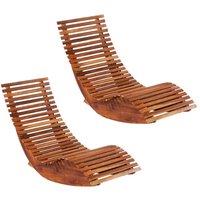 vidaXL Rocking Sun Loungers 2 pcs Acacia Wood, Brown
