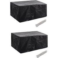 vidaXL Garden Furniture Covers 2pcs 4 Person Poly Rattan 180x140cm, Black