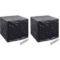 vidaXL Garden Water Tank Covers 2 pcs 8 Eyelets 116x100x120 cm, Black