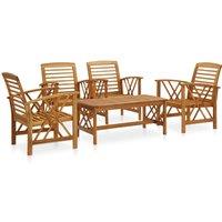 vidaXL 5 Piece Garden Lounge Set Solid Acacia Wood, Brown