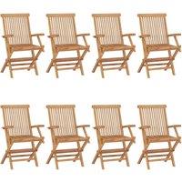 vidaXL Garden Chairs 8 pcs Solid Teak Wood, Brown