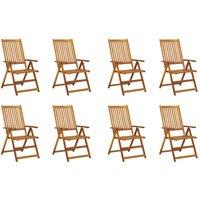 vidaXL Folding Garden Chairs 8 pcs Solid Acacia Wood, Brown