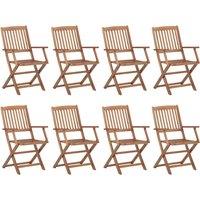 vidaXL Folding Outdoor Chairs 8 pcs Solid Acacia Wood, Brown