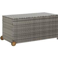 vidaXL Garden Storage Box Light Grey 120x65x61 cm Poly Rattan, Grey
