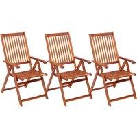 vidaXL Folding Garden Chairs 3 pcs Solid Acacia Wood, Brown