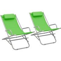 vidaXL Rocking Chairs 2 pcs Steel Green, Green