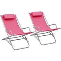 vidaXL Rocking Chairs 2 pcs Steel Pink, Pink