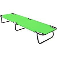 vidaXL Folding Sun Lounger Steel Green