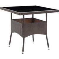 vidaXL Garden Dining Table Brown Poly Rattan, Brown
