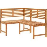 vidaXL Garden Corner Bench 140 cm Solid Acacia Wood, Brown